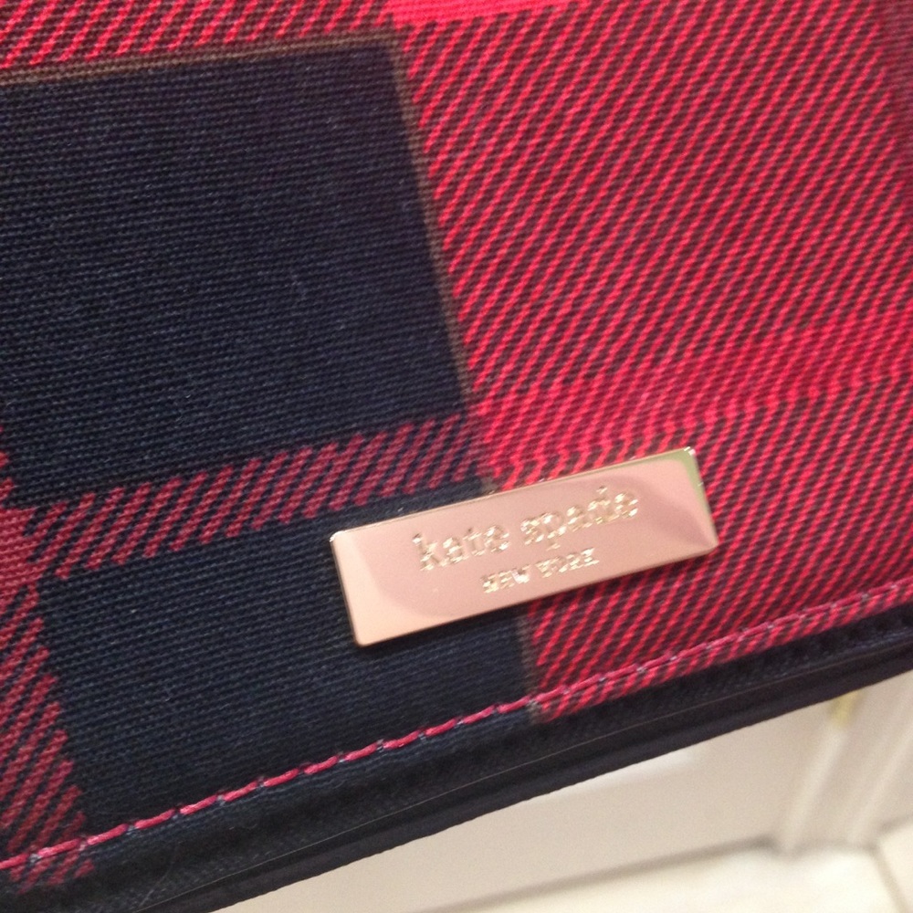 NWT Kate Spade Red Black Plaid Crossbody Purse Bag - Picture 3 of 11